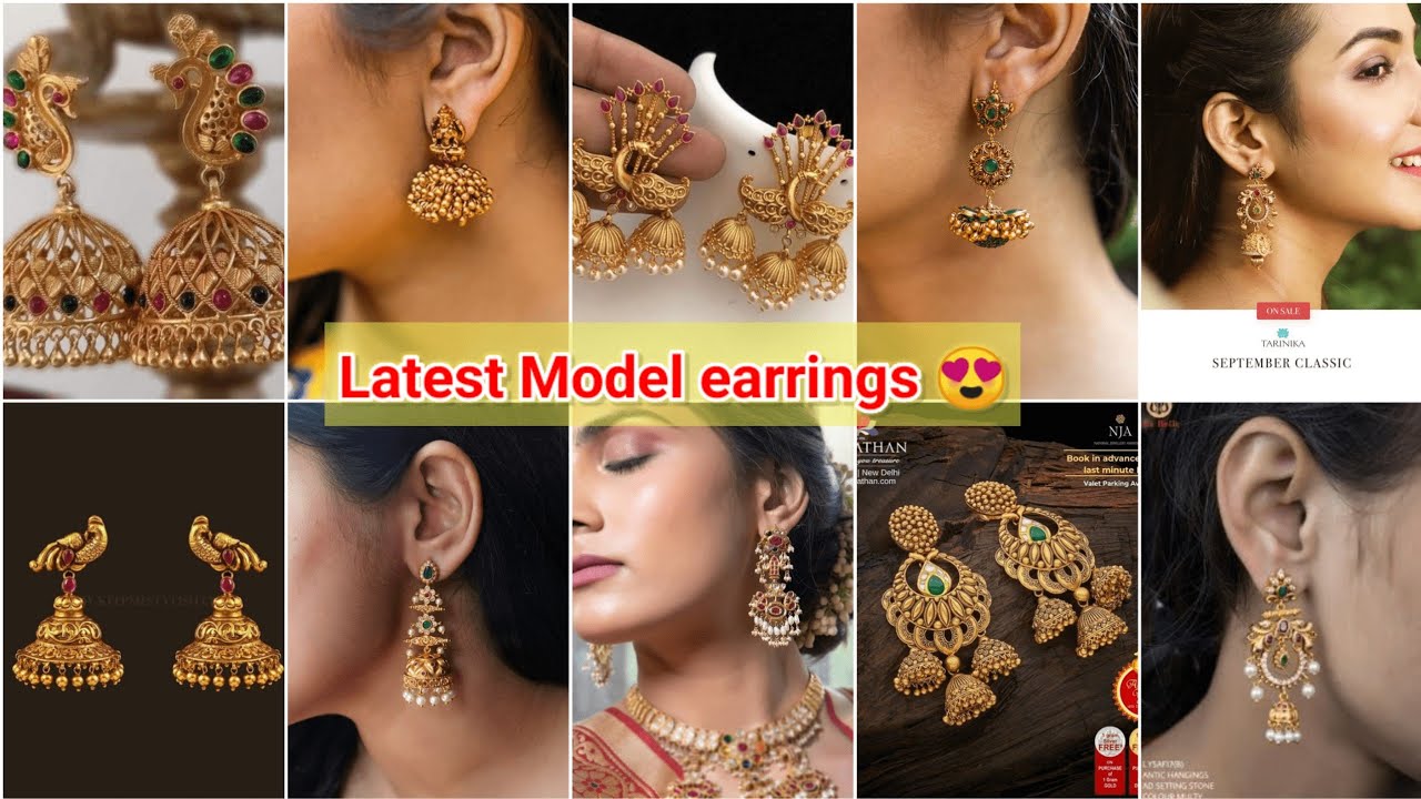 Buy New Model Gold Stone Earrings Designs for Daily Use