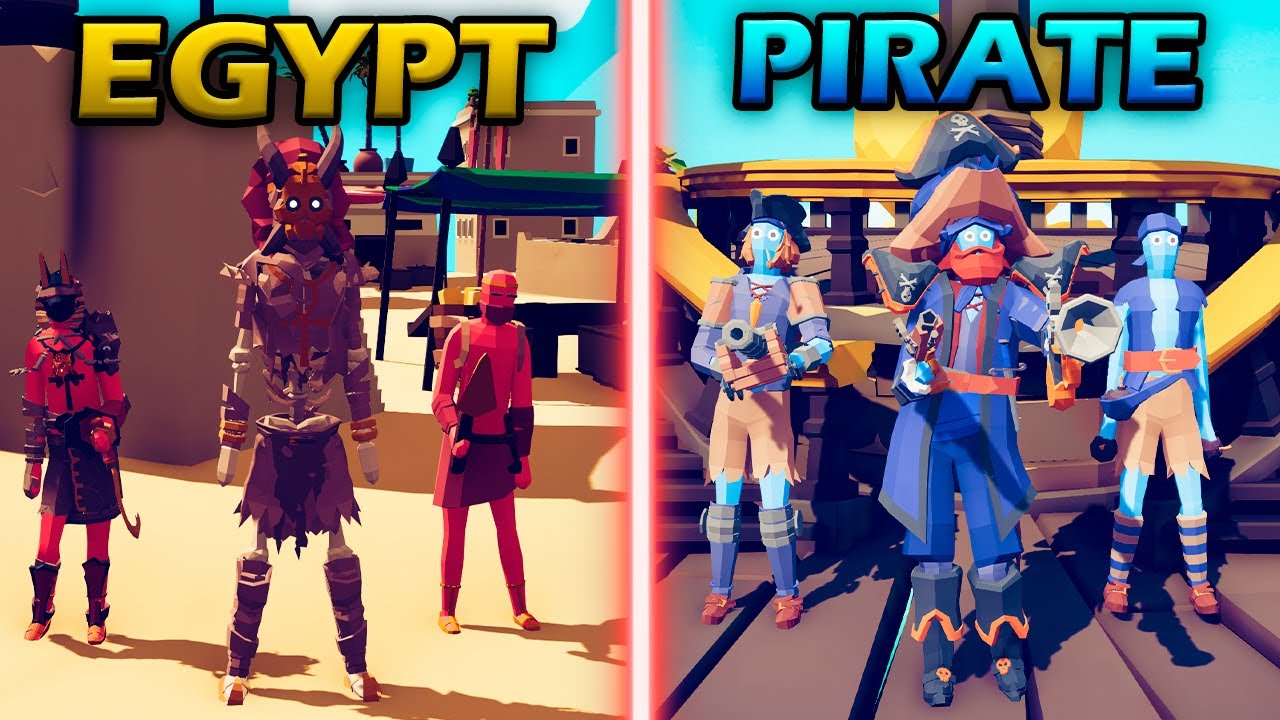 PIRATE TEAM vs EGYPT TEAM - Totally Accurate Battle Simulator TABS