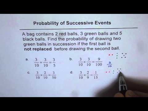 S42 Probability of Successive Events Without Replacement
