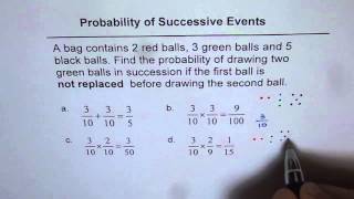 S42 Probability of Successive Events Without Replacement