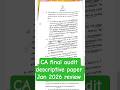 CA final audit paper solution|| CA final audit jan 2026 paper review #spy