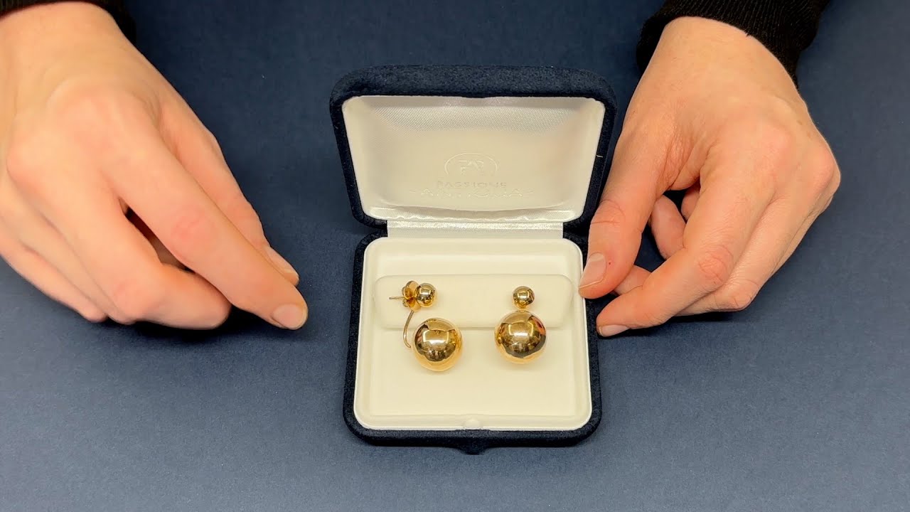 Orecchini A Sfera Placcati Oro 14k &ndash; Ball Gialli Per Donna, Modello ER5659-2