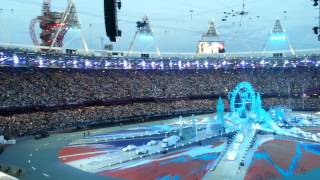 London 2012 closing ceremony warm-up gig - every camera flash in the audience.