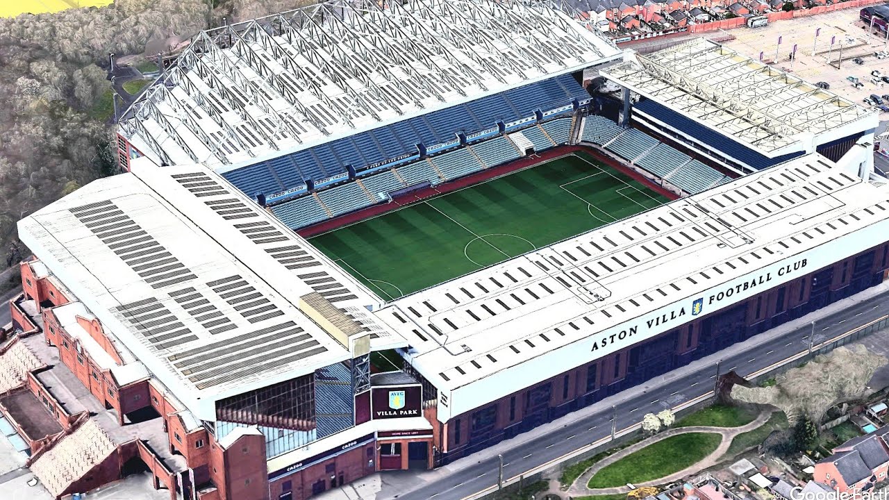 【4K】 Villa Park Stadium Tour⚽️Home Of ASTON VILLA F.C. 🏟 Google Earth 🌎