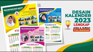 Free download Desain Kalender 2023 Lengkap Jawa & Hijriah