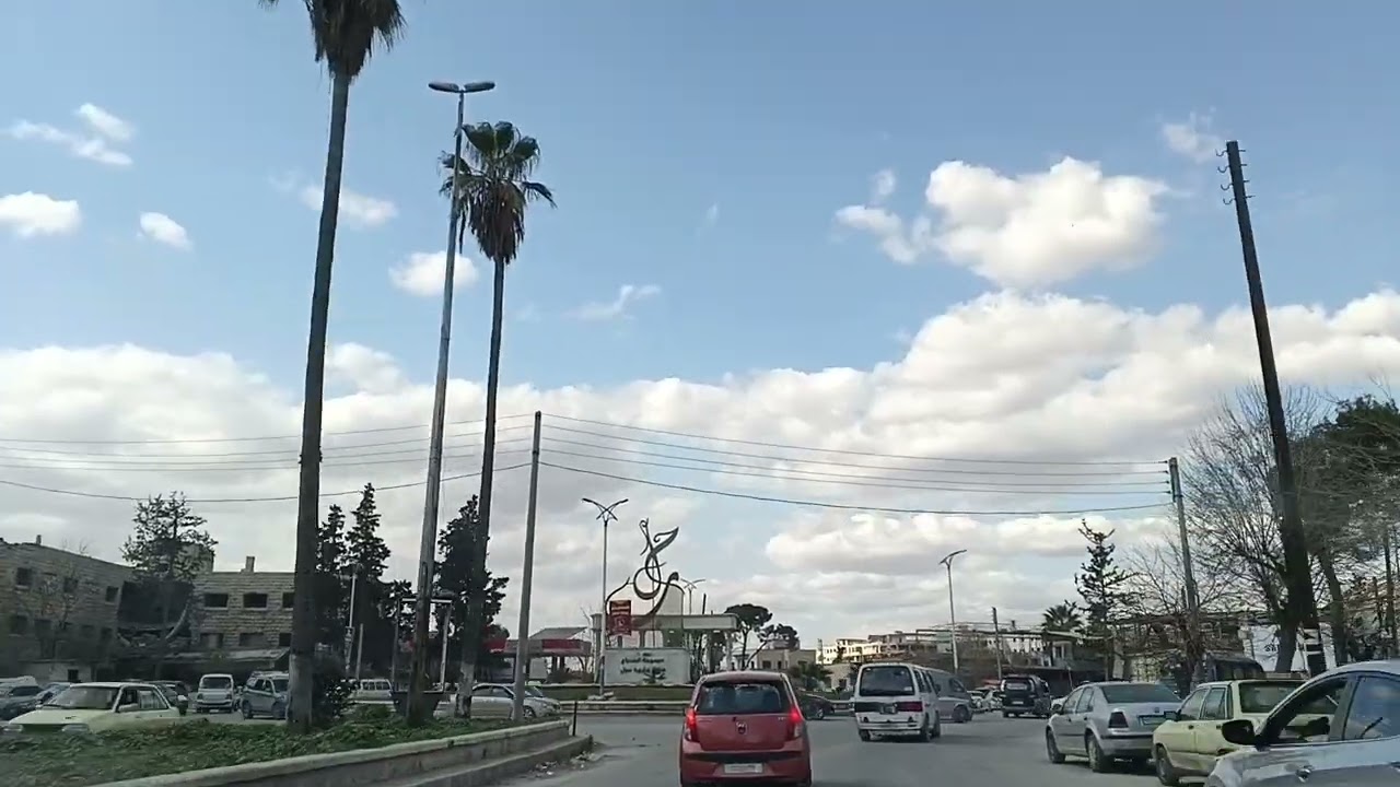 جولة في شوارع حلب من شارع النيل بإتجاه دوار الليرمون #سوريا #حلب#جامع الرحمن