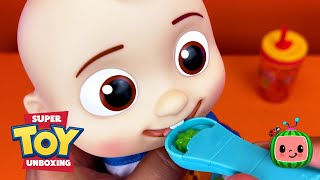 Cocomelon Collection Satisfying With Unboxing Deluxe Interactive JJ Doll  JJ Eats Peas ASMR