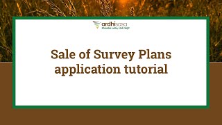 ArdhiSasa | Sale of Survey Plans application tutorial