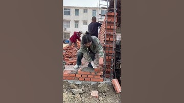 The process of installing bricks in making a wall is done straight and neatly