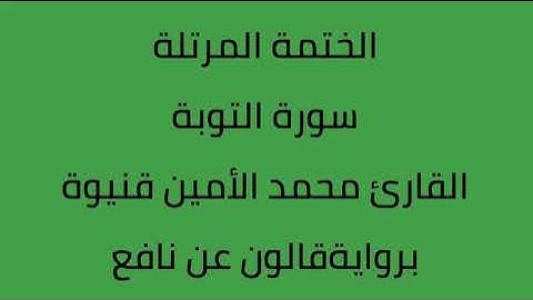 سورة التوبة القارئ محمد الأمين قنيوة برواية قالون عن نافع