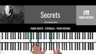 Secrets - OneRepublic (Piano Sheet - Piano Solo - Cover - Tutorial)