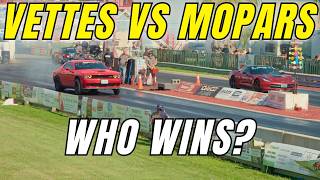 CHEVY VS MOPAR! DURANGO, CHARGER &amp; CHALLENGER BATTLE C4, C6 &amp; C7 CORVETTES!