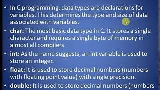 LECTURE 3 data types in c programming  part 1 in hindi