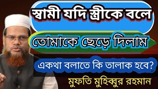 স্বামী যদি স্ত্রীকে বলে তোমাকে ছেড়ে দিলাম একথা বলাতে কি তালাক হবে