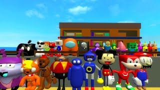 ⚔️ROBLOX⚔️ ALL SANIC CLONES 3D V12 MEMES ULTIMATE MEME NEXTBOT FAMILY SPARTAN KICKING in GMOD