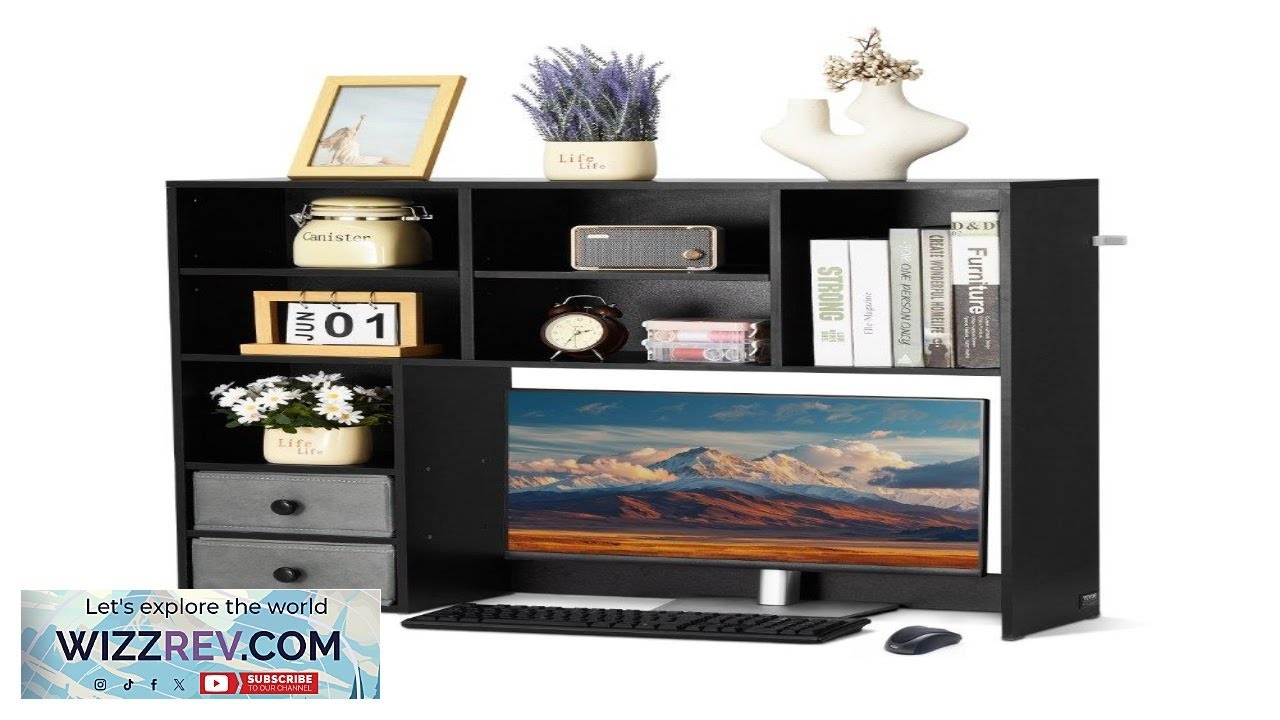 VEVOR Desktop Bookshelf 3 Tier Desktop Storage Organizer 37" x 10" x 31.1"