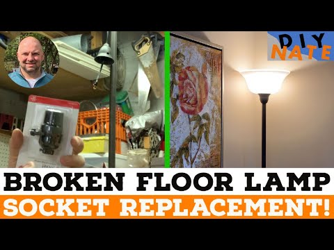 How to Fix a Broken Floor Lamp - Replacing & Rewiring Light Socket! - by DIYNate