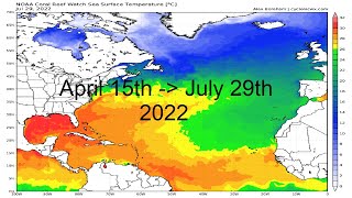 North Atlantic Sea Surface Temperature Animation - April 15th to July 29th (2022)