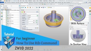 ZW3D - Tutorial - How to Use Rib Command for Beginner