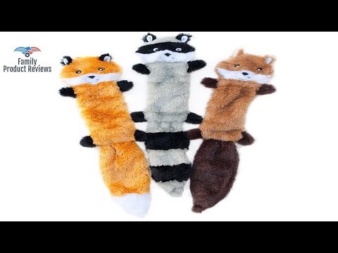 ZippyPaws - Skinny Peltz No Stuffing Squeaky Plush Dog Toy Fox Raccoon and Squirrel