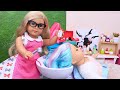 Baby Doll spa salon and new hairstyles! Play Toys story for kids