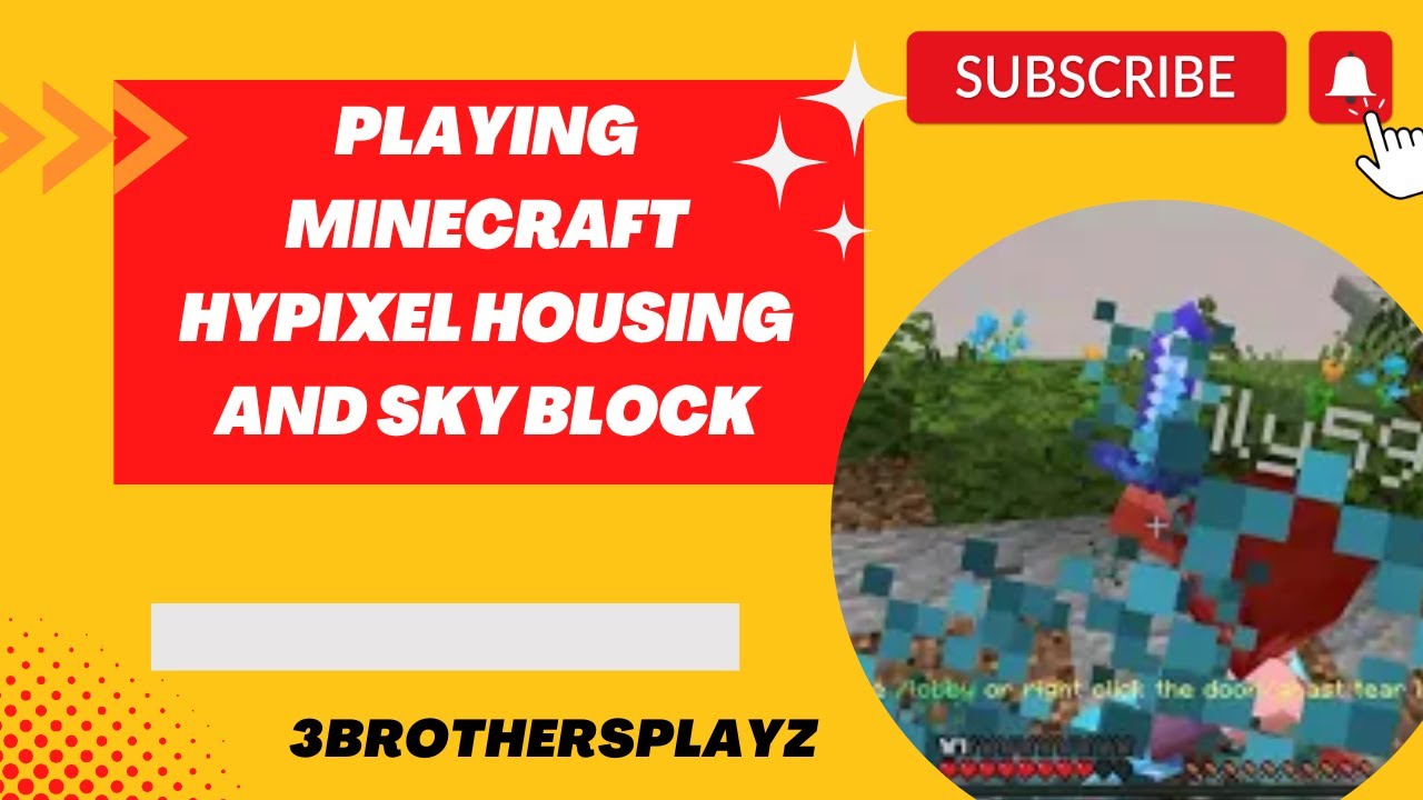 Playing Minecraft Hypixel Housing and Sky block