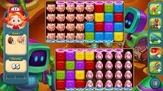 Уровень 591 в Toy Blast: Препятствия: розовые свиньи с порталами и коричневые пасхальные шоколадн... screenshot 2