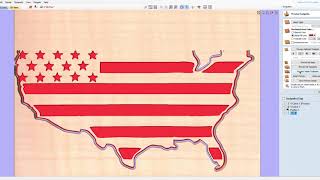 American Flag Tile cut Simulation in Aspire