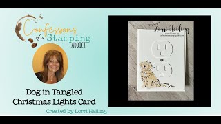Dogs in Tangled Christmas Lights Card - Stampin Up