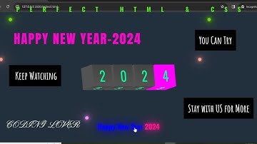 Happy New Year Animation Effects | 2023---2024 html CSS Only.#Coding Lover