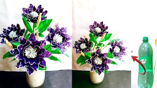 How to Make Blue Flowers with Plastic Bottles | home decoration ideas from bottle