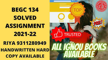 BEGC 134 SOLVED ASSIGNMENT 2021-22