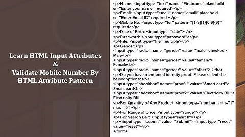 Mobile Validation and HTML Input Attributes.