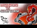 LONG HORSE vs SHORT HORSE (Creepypasta) | Criaturas de TREVOR HENDERSON | Draw My Life en Español