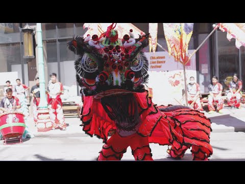 Eye Dotting and Traditional Lion Dance by Leung's White Crane - Chinatown Lion Dance Festival 2022