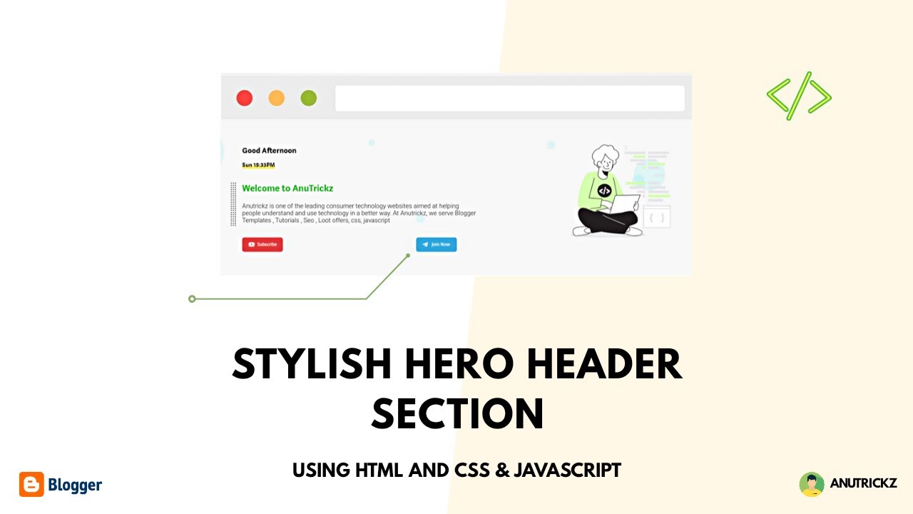 Cool Stylish Hero header - Using CSS & HTML