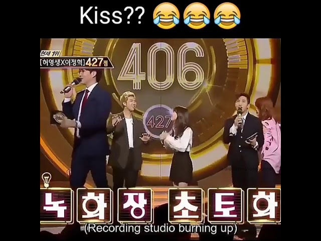 RM kiss 😂 meanwhile Jin 😂😂 class=