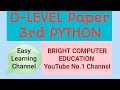 O-Level Paper 3rd Programming Language Python Topic- Tuple