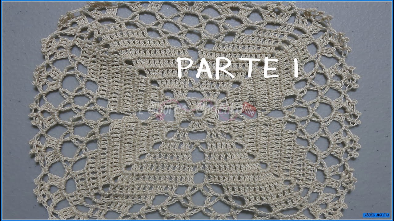 PARTE 1 DE 4: CUADRO O PASTILLA PARA MANTEL A CROCHET. | Labores Angélika |