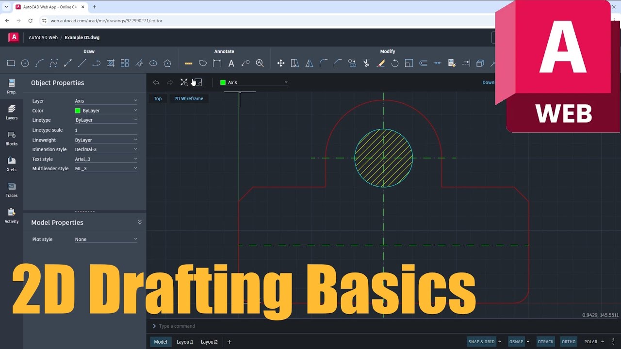 AutoCAD Web Drawing Basics - Start Designing Now Online