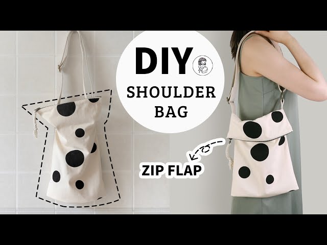 【U LAN】vintage zipper pocket shoulder bag EASY DIY Shoulder Bag with a Zip Flap | Beginner-Friendly