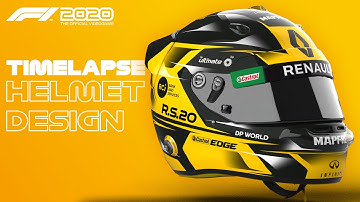 F1 2020 Modding Time Lapse - Custom Helmet Design Renault DP World F1 Team