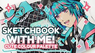 Trying a Cute Colour Palette! Sketchbook With Me!🩷🖤💚