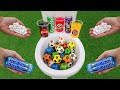 Football VS Popular Sodas !!! Fruko, Coca Cola, Fanta, Didi Tea, Sprite and Mentos in the toilet