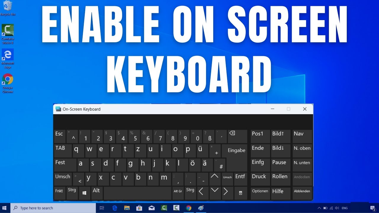 How To Enable On Screen Keyboard In Windows 10 Youtube