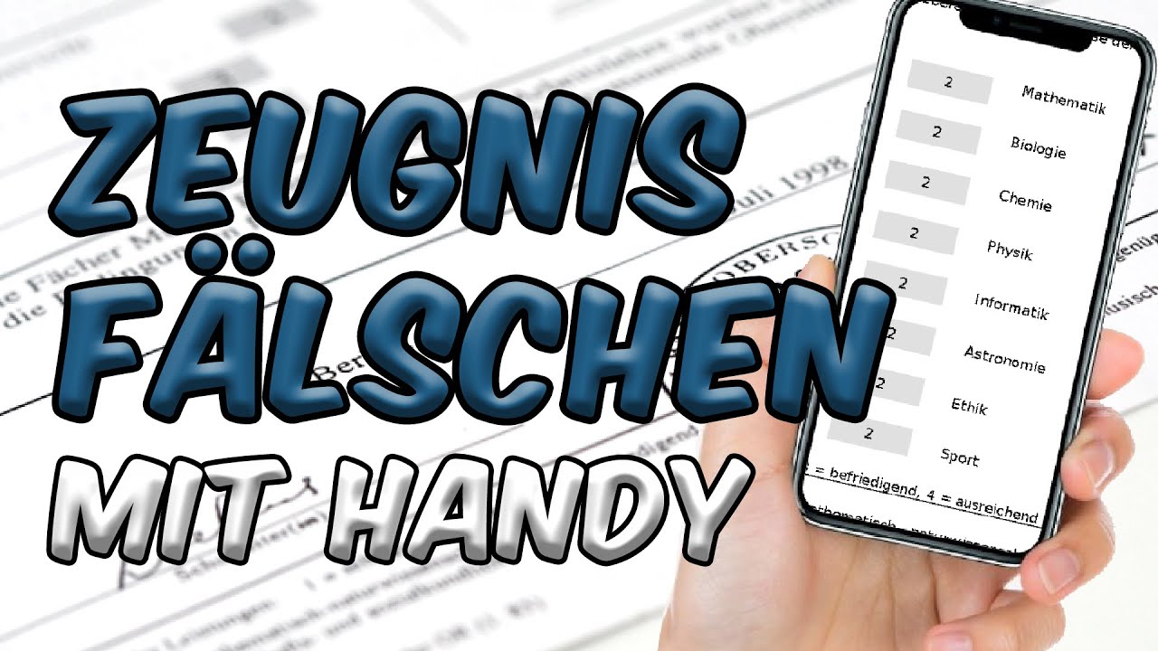 New Update Zeugnis fälschen mit HANDY