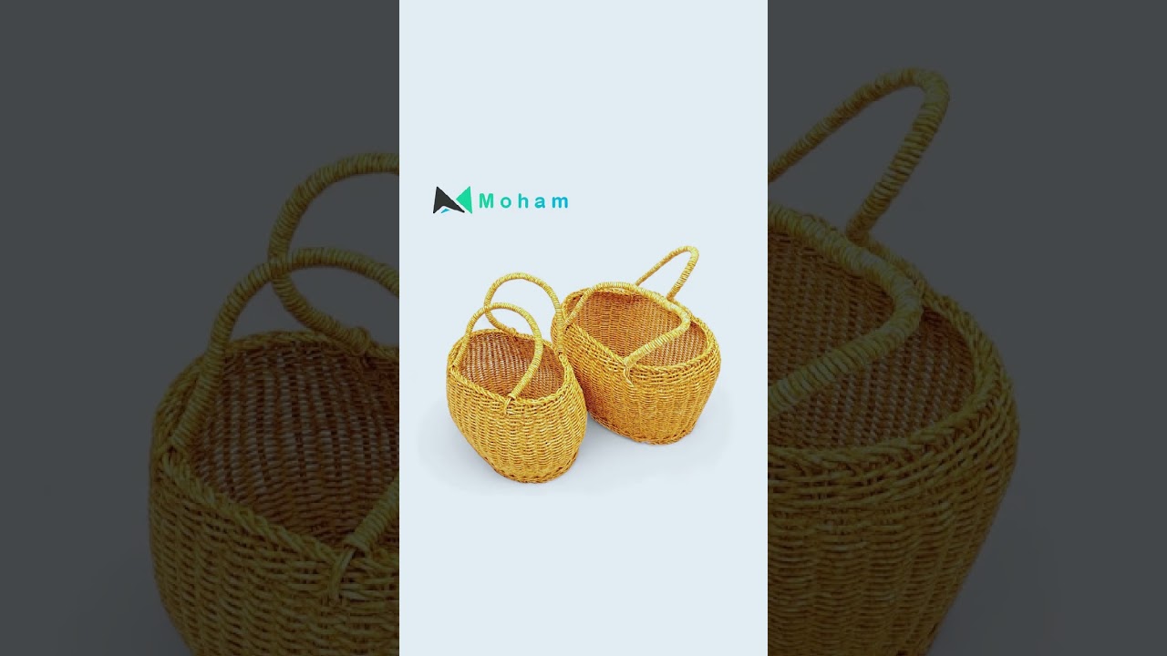 Woven Wicker Baskets with Handles