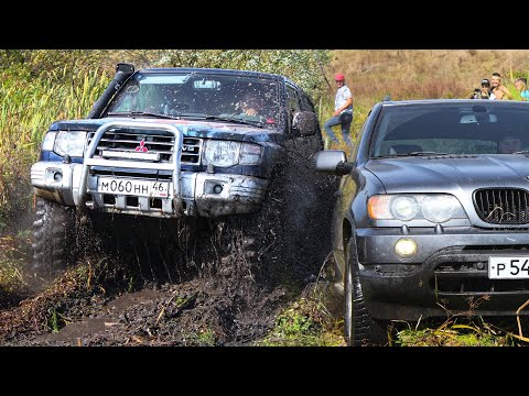 Видео: OFF-ROAD заруба КТО ПРОЕДЕТ? BMW X5, MITSUBISHI,  HOVER, SUZUKI, УАЗ, НИВА