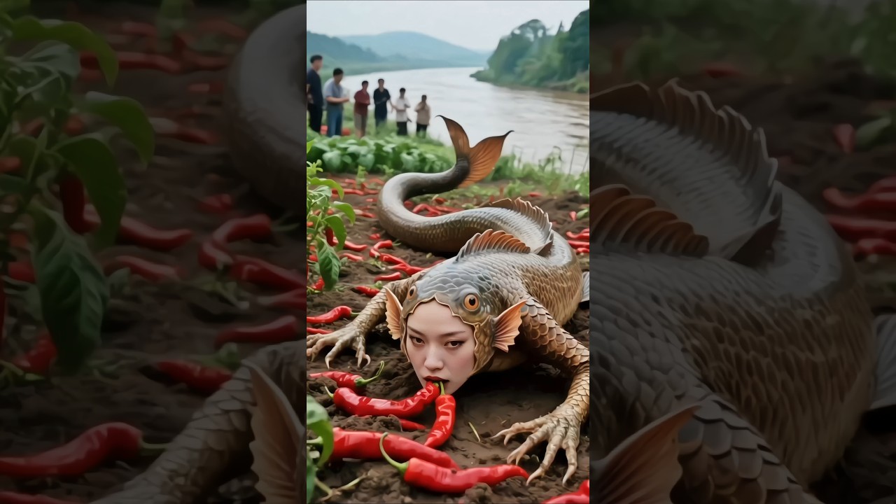 Red Chili! 🌶🔥 Mermaid Eats Carolina Reaper 😱 