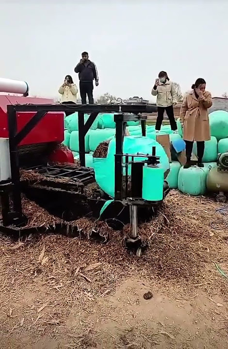 Wrapping Hay Bales and packaging made easy😳